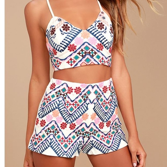Lulus Pants - Lulus Rhythm is Gonna Get You Embroidered White